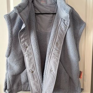 Free People Blue Sherpa Vest